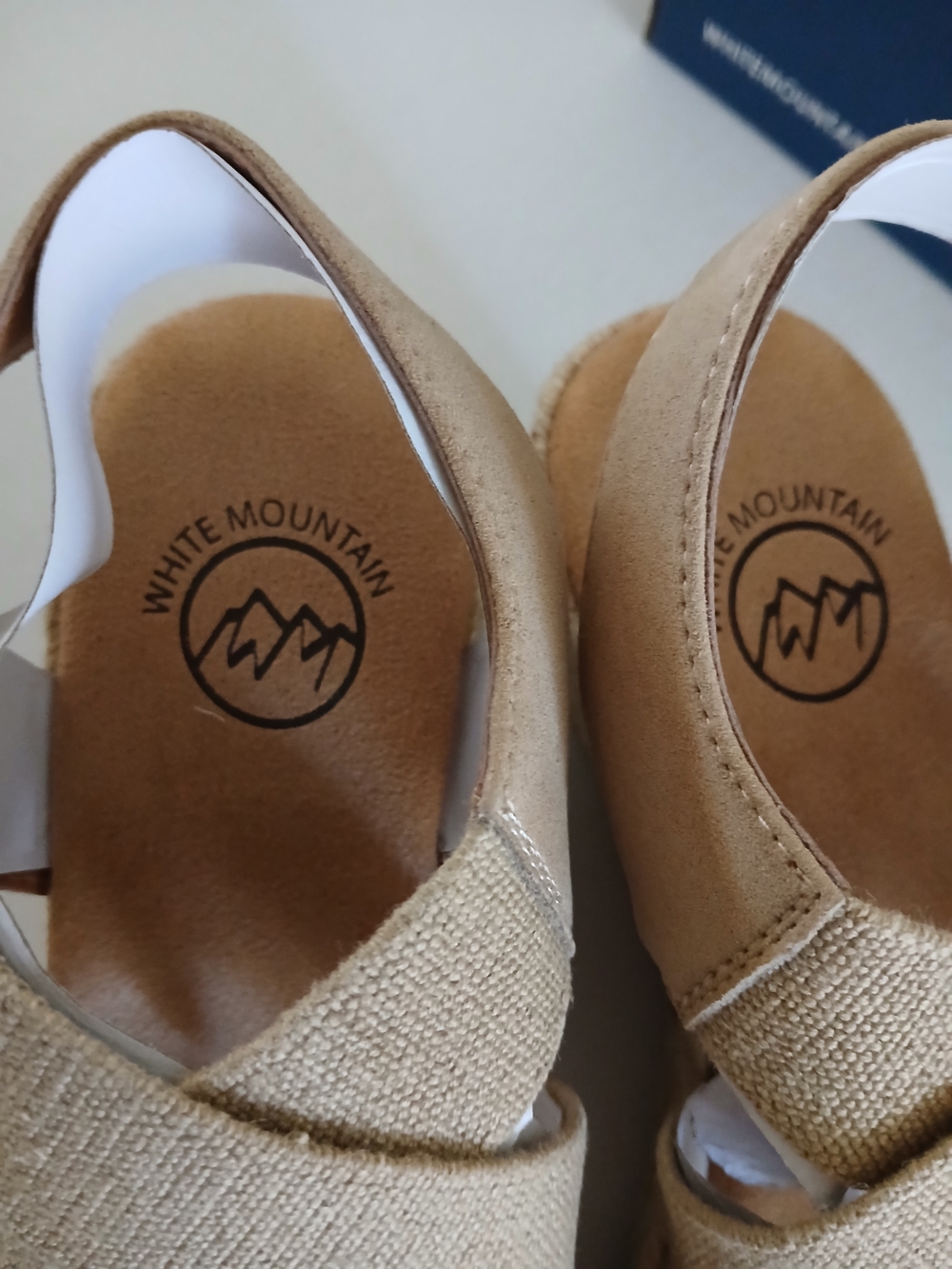 White Mountain Beige Espadrille Wedge Sandals Size 6 New $40 - Picture 2 of 9